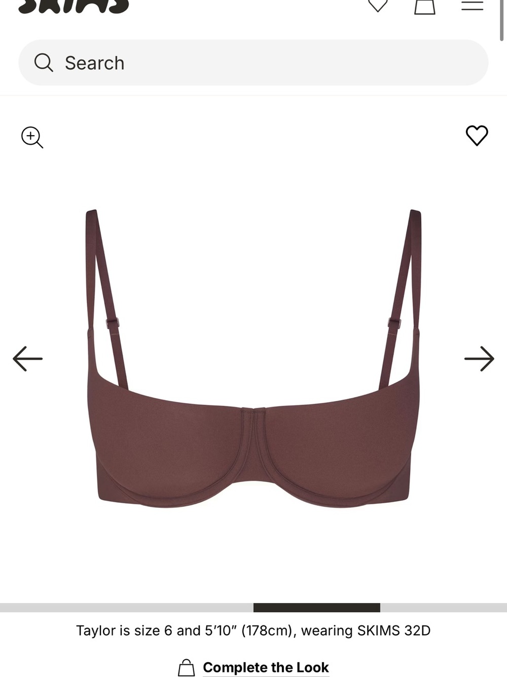 BNWT SKIMS Fits Everybody Balconette Bra in Cocoa